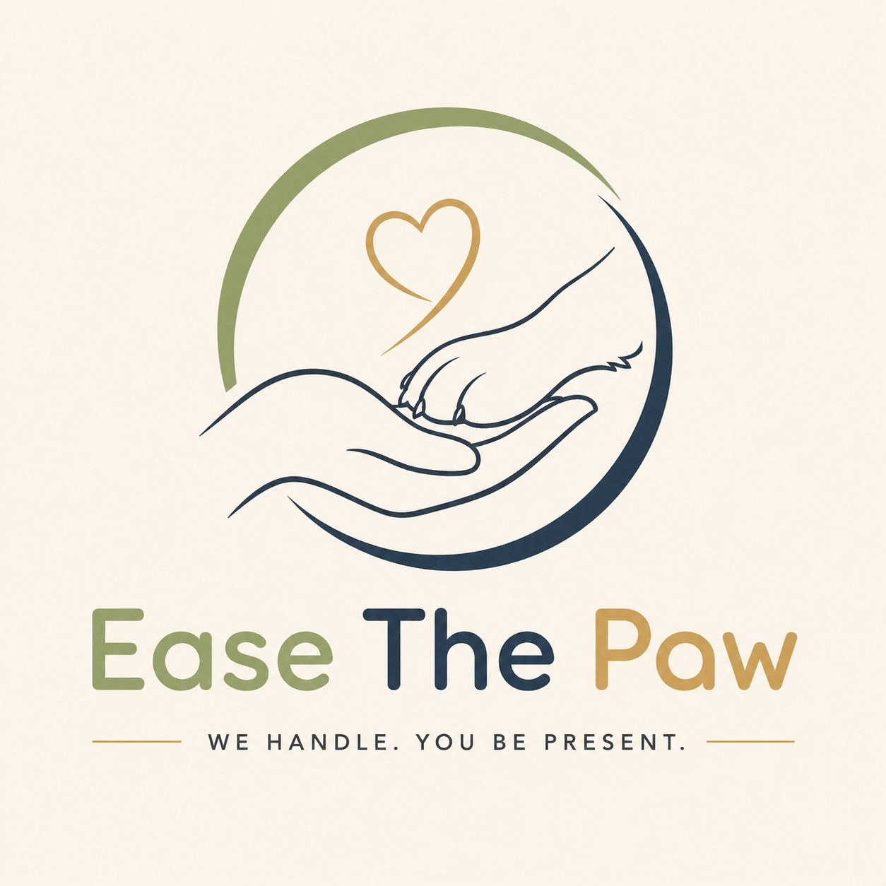 Ease The Paw - hand holding paw logo